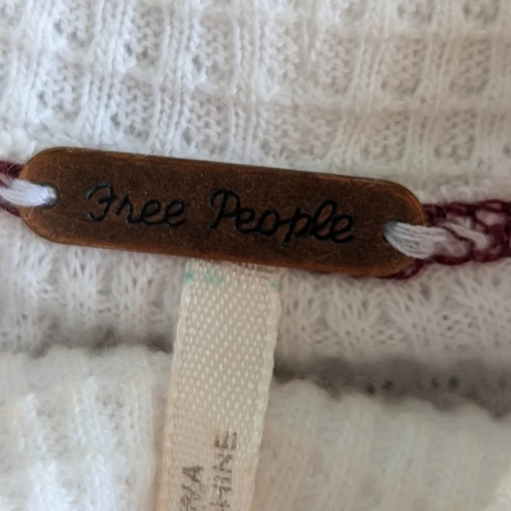 Free People Oversized Waffle Mock Northern Lights Sweater Mock Neck Tunic Sz XS